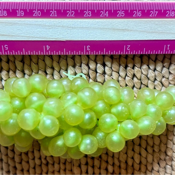 Vintage Decorative Faux Grape Clusters-green & Blush Pink- set of 2 - Picture 6 of 7